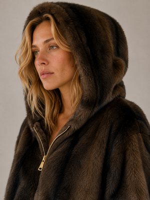 Oyster Bay Jacket — Hooded Faux Fur Zip Jacket