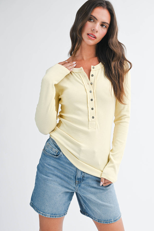 8630hk Henley Long Sleeve Top