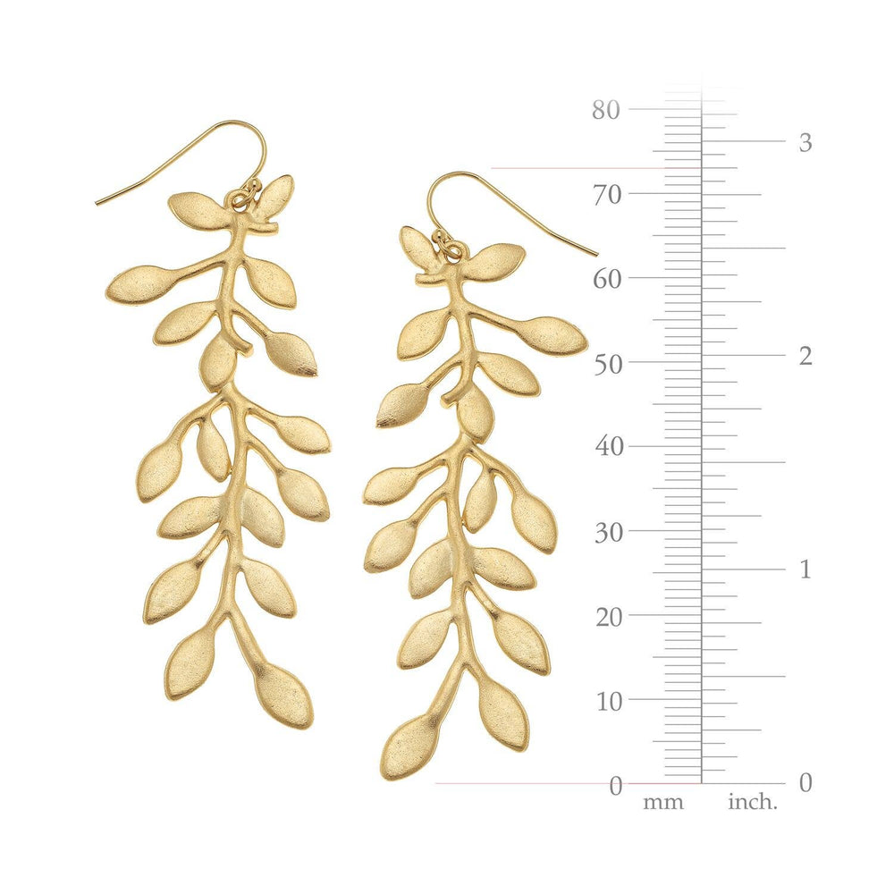 Gold Vine Earrings-Blue Hand Home