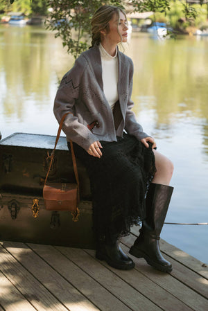 HORSE KNIT SWEATER CARDIGAN MSW10807-Blue Hand Home