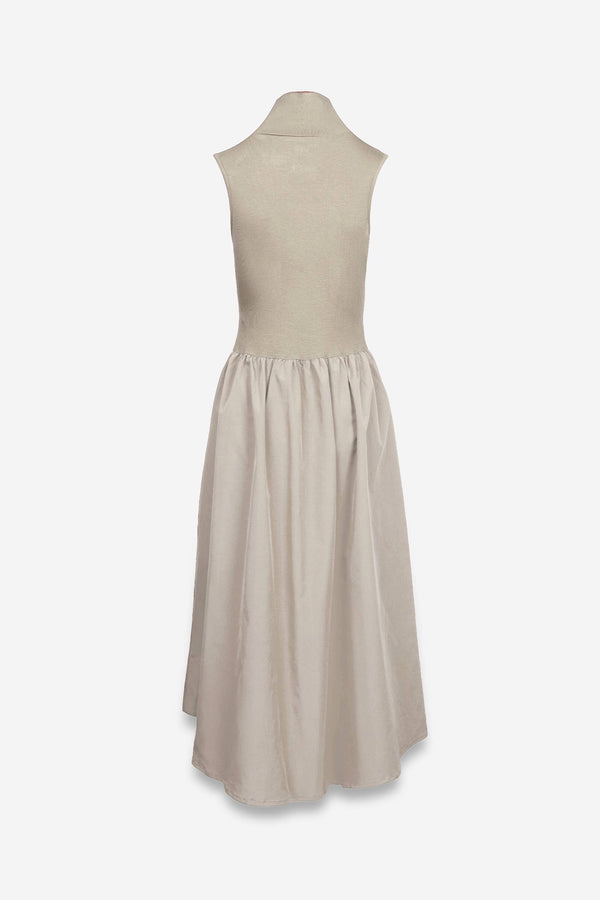 Sleeveless Mock Neck Maxi Dress-Blue Hand Home