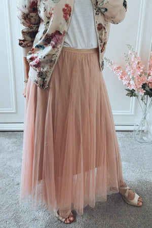 20 colors Flowy Elastic Waist Tulle Pleated Skirt-Blue Hand Home