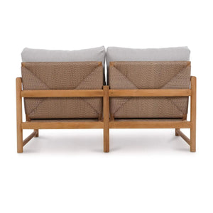 Jackson 2 Seater W/ Seat & Back Cushions - Outdoor Teak-Blue Hand Home