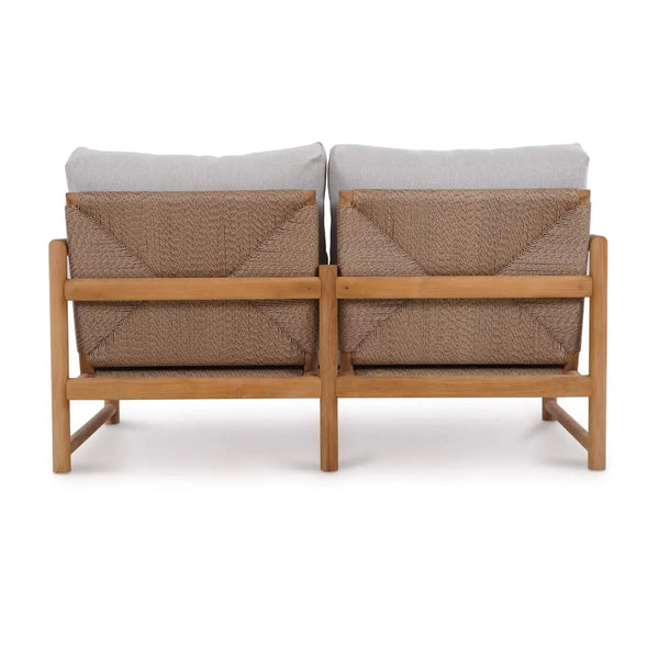 Jackson 2 Seater W/ Seat & Back Cushions - Outdoor Teak-Blue Hand Home