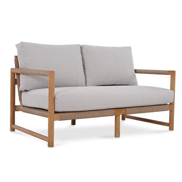 Jackson 2 Seater W/ Seat & Back Cushions - Outdoor Teak-Blue Hand Home