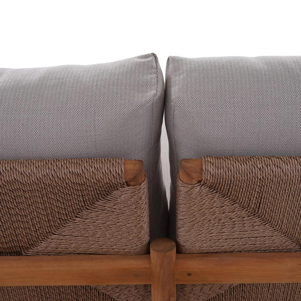 Jackson 2 Seater W/ Seat & Back Cushions - Outdoor Teak-Blue Hand Home