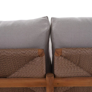 Jackson 2 Seater W/ Seat & Back Cushions - Outdoor Teak-Blue Hand Home