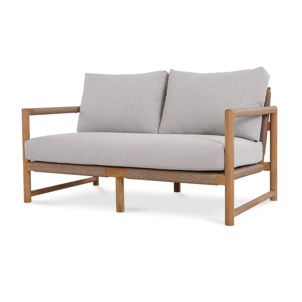 Jackson 2 Seater W/ Seat & Back Cushions - Outdoor Teak-Blue Hand Home
