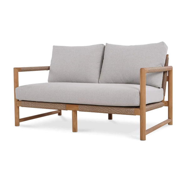 Jackson 2 Seater W/ Seat & Back Cushions - Outdoor Teak-Blue Hand Home