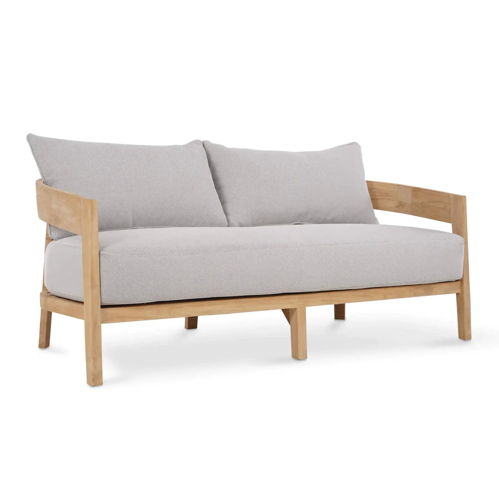 Raleigh 2 Seater W/ Seat & Back Cushions - Outdoor Teak-Blue Hand Home