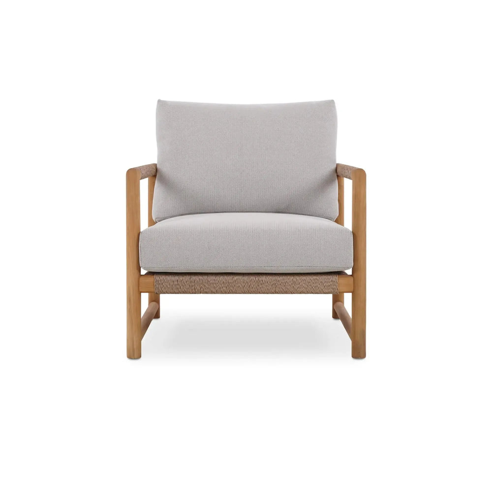 Jackson Single Seater W/ Seat & Back Cushions - Outdoor Teak-Blue Hand Home