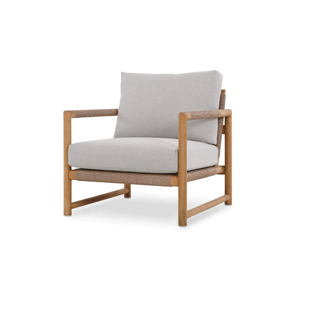 Jackson Single Seater W/ Seat & Back Cushions - Outdoor Teak-Blue Hand Home