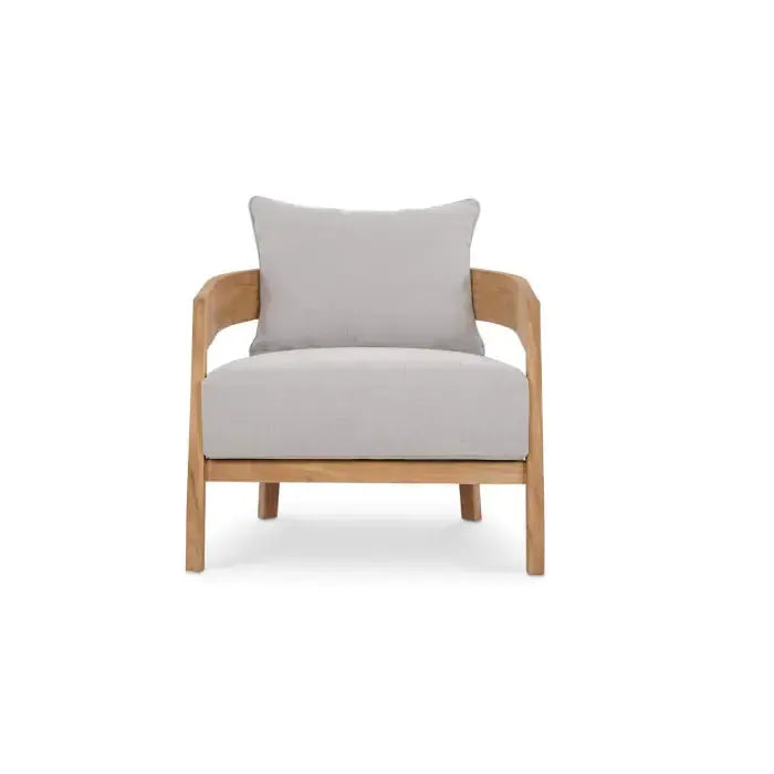 Raleigh Teak Single Seater W/ Seat & Back Cushions - Outdoor Teak-Blue Hand Home