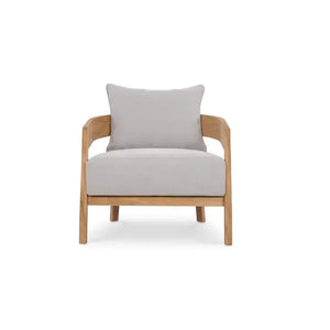 Raleigh Teak Single Seater W/ Seat & Back Cushions - Outdoor Teak-Blue Hand Home