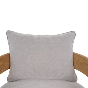 Raleigh Teak Single Seater W/ Seat & Back Cushions - Outdoor Teak-Blue Hand Home