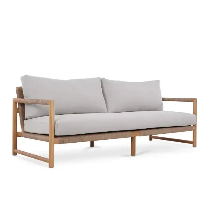 Jackson 3 Seater W/ Seat & Back Cushions - Outdoor Teak-Blue Hand Home