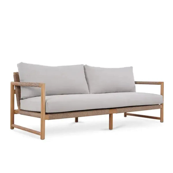 Jackson 3 Seater W/ Seat & Back Cushions - Outdoor Teak-Blue Hand Home