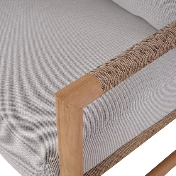Jackson 3 Seater W/ Seat & Back Cushions - Outdoor Teak-Blue Hand Home