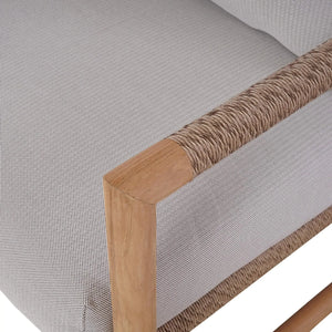 Jackson 3 Seater W/ Seat & Back Cushions - Outdoor Teak-Blue Hand Home