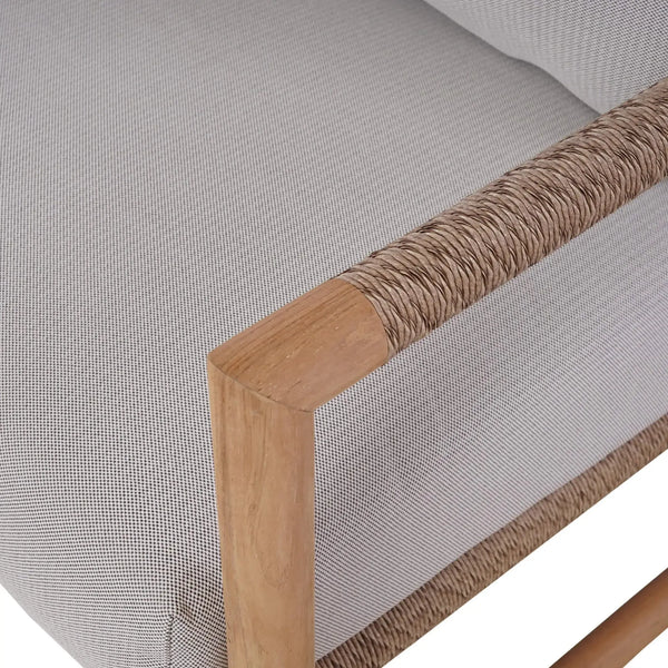 Jackson 3 Seater W/ Seat & Back Cushions - Outdoor Teak-Blue Hand Home