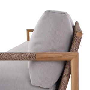 Jackson 3 Seater W/ Seat & Back Cushions - Outdoor Teak-Blue Hand Home