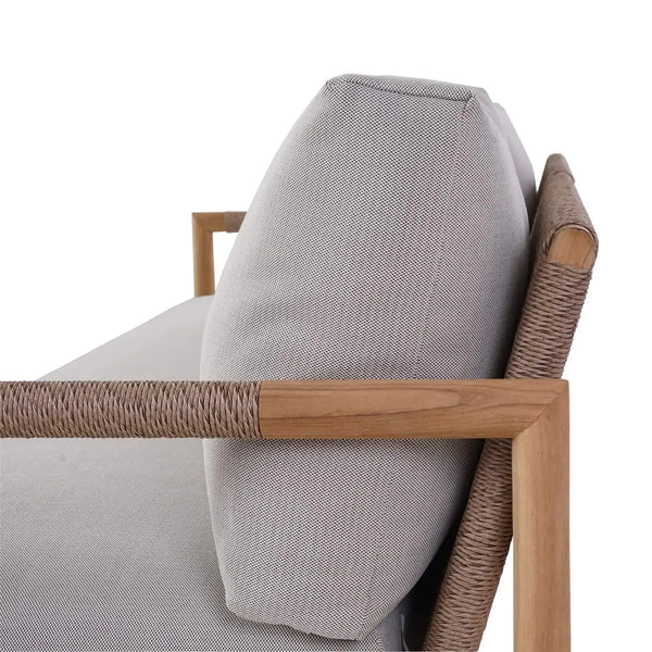 Jackson 3 Seater W/ Seat & Back Cushions - Outdoor Teak-Blue Hand Home