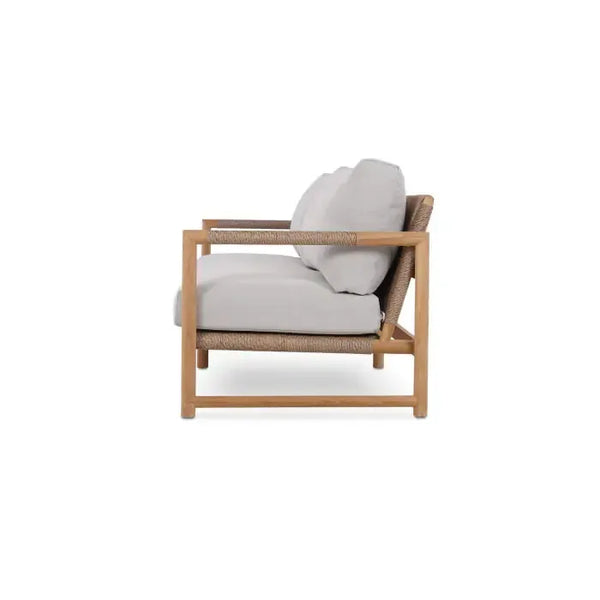 Jackson 3 Seater W/ Seat & Back Cushions - Outdoor Teak-Blue Hand Home