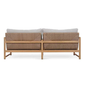 Jackson 3 Seater W/ Seat & Back Cushions - Outdoor Teak-Blue Hand Home