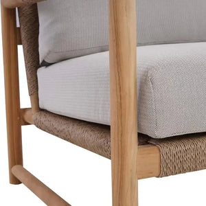 Jackson 3 Seater W/ Seat & Back Cushions - Outdoor Teak-Blue Hand Home