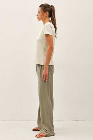 NEW COLOR-GARMENT DYED COTTON SLUB TEE-Blue Hand Home