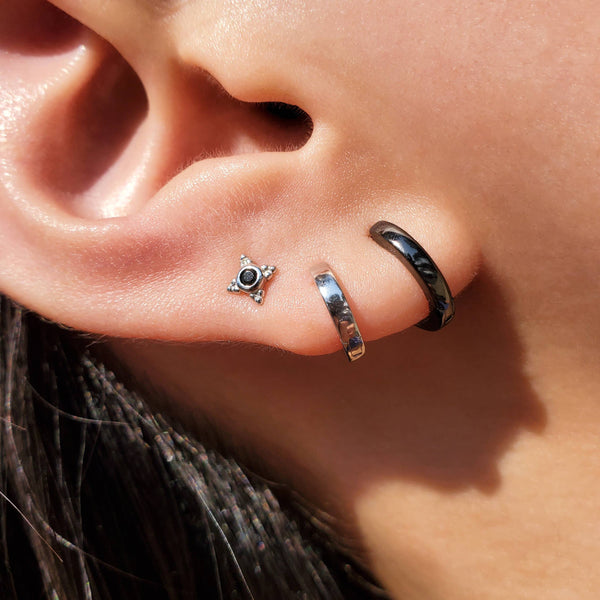 CLASSIC HUGGIE EARRINGS - E-HT1101 / E-HT1100-Blue Hand Home