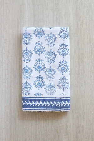 Table Runner - Lotus, Uniform Blue & Navy-Blue Hand Home