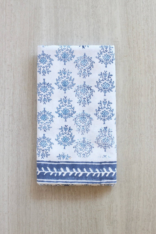 Table Runner - Lotus, Uniform Blue & Navy-Blue Hand Home