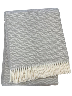 355 - Herringbone Plush Throw-Blue Hand Home