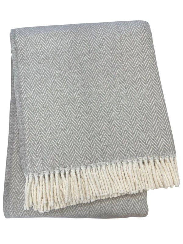 355 - Herringbone Plush Throw-Blue Hand Home