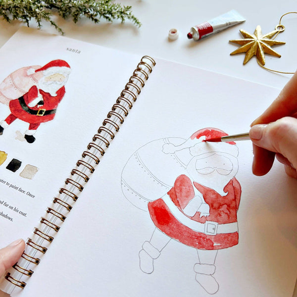 Christmas watercolor workbook-Blue Hand Home