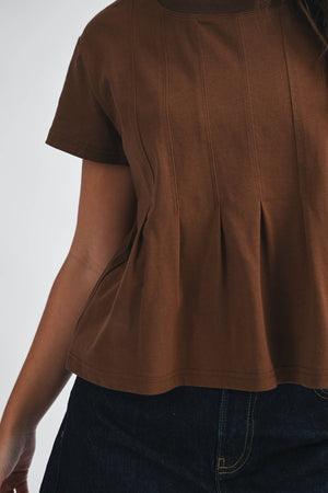 8613HK Pleated Swing Tee Top-Blue Hand Home