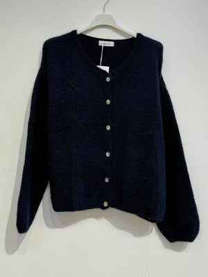 Kid mohair and wool vest 7535-Blue Hand Home