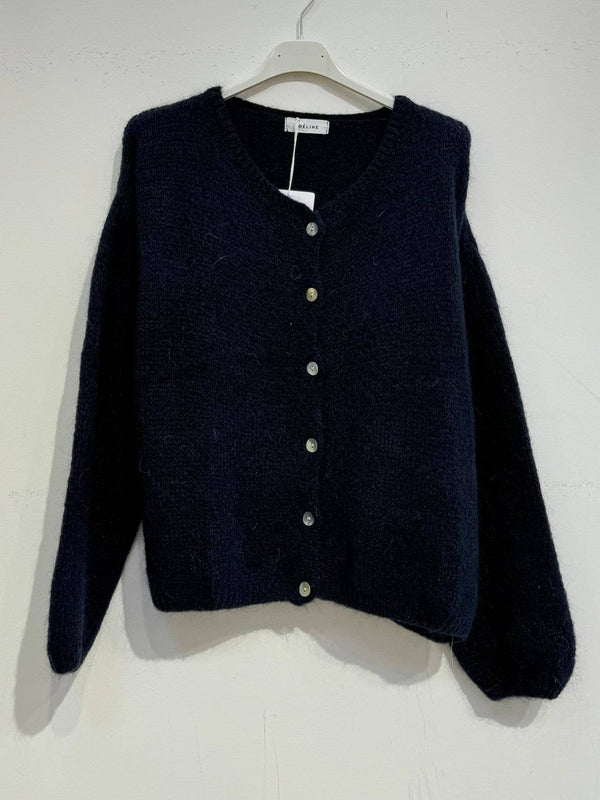 Kid mohair and wool vest 7535-Blue Hand Home