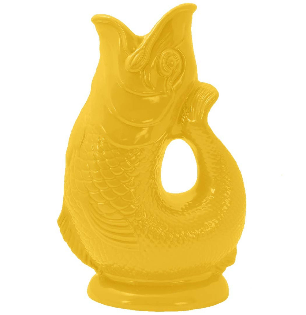 Yellow Gluggle Jug-Blue Hand Home