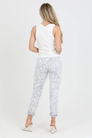 NP746-BW74 FLORAL PRINT JOGGER PANTS