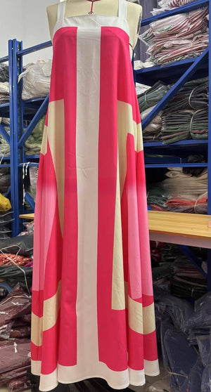 Resort colorblocked swing dress-Blue Hand Home