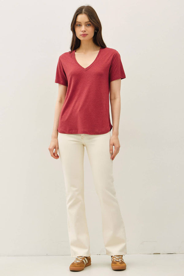 Basic V-Neck Short Sleeve T-Shirt