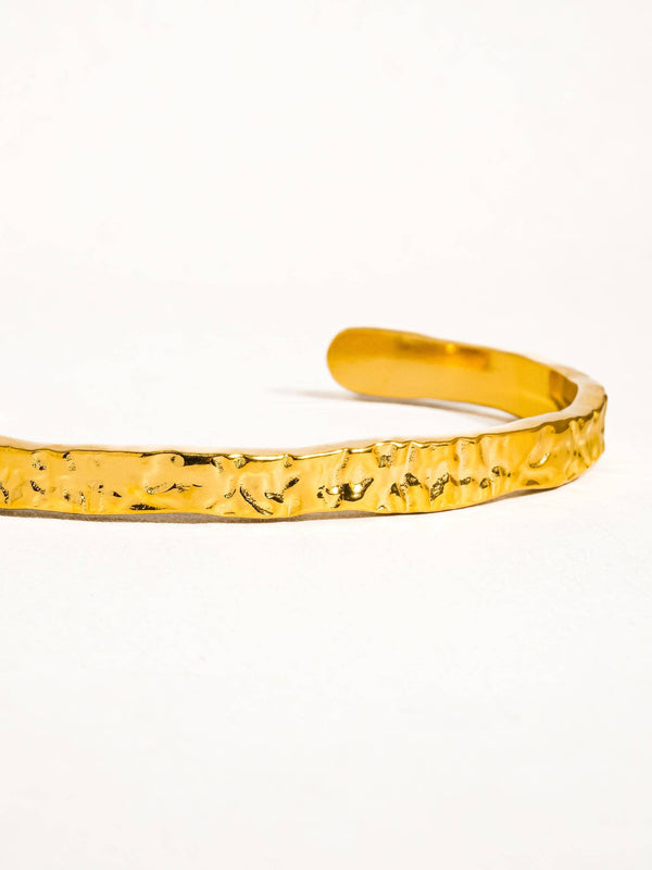 Bastien 18K Gold Non-Tarnish Textured Thin Bangle-Blue Hand Home