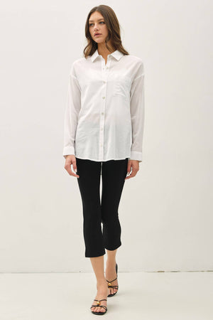 Cotton Blend Light Weight Oversized Classic Shirt-Blue Hand Home