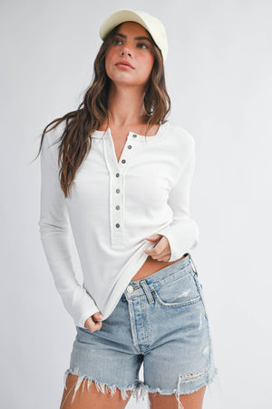 8630hk Henley Long Sleeve Top