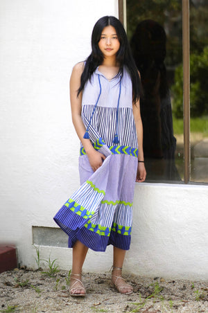 Audrey Handloom Maxi Dress Multi-Blue Hand Home