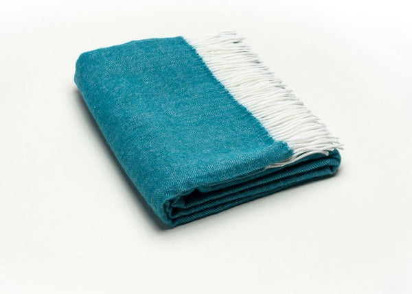 402 - Fringed Herringbone Throws-Blue Hand Home