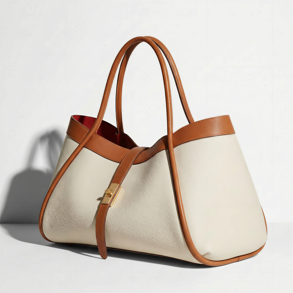 Elegant Large Genuine Leather Bag Made In Italy – 45x25x20