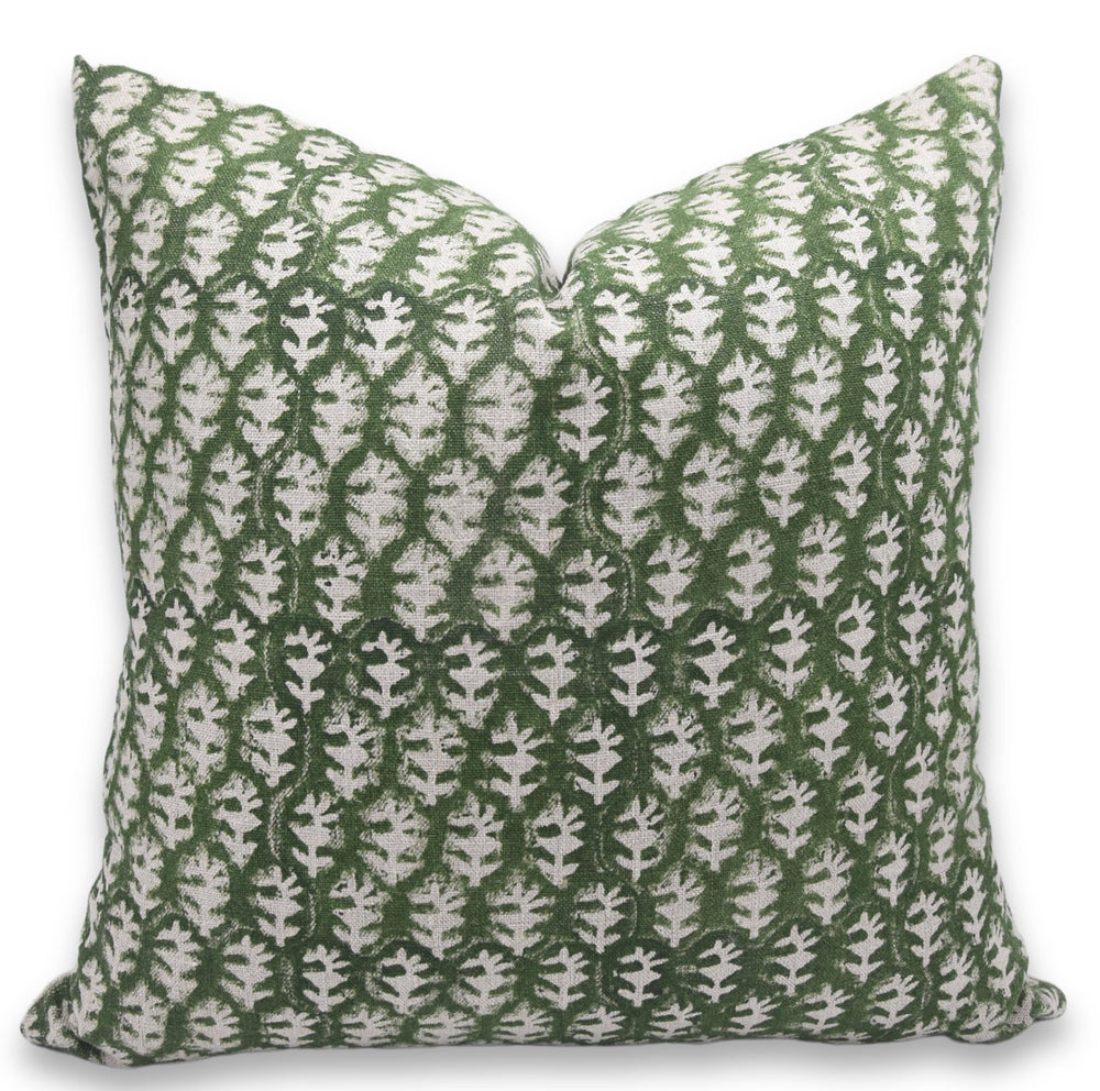 Home Décor Block Design Thick Linen Pillow Cover- Wajeer-Blue Hand Home